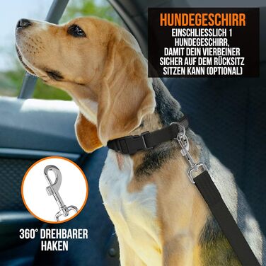 Накладки на сидіння автомобіля для собак Strex - чорний, 137 x 147 см - захисний чохол, підстилка для собак, з поводом та сумкою для зберігання