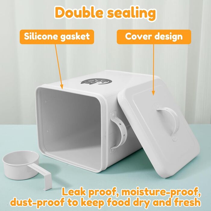 Металевий контейнер для котячого корму Leckerlidose, 6L, з герметичним кришкою та лопаткою, вінтажний дизайн, для сухого корму