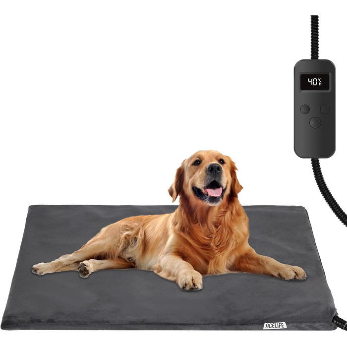 Кімомат для котів та собак Hautier: нагрівальний килимок з регулюванням температури та таймером, 45x45 см