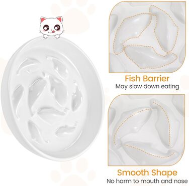 Миска для котів Happy Hachi з підняттям, керамічна, для повільного годування, протиковзаюча, для котів та маленьких собак (зелена)