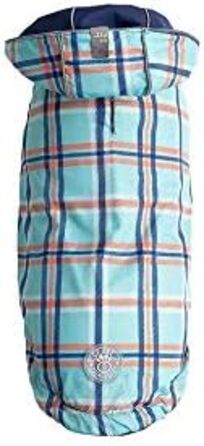 Дощовик для собак GF Pet ElastoFit, водонепроникний, розмір 4XL (довжина спини 38 см), зелений/темно-синій