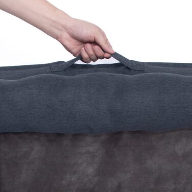 Ортопедичне лежанка для собак Преміум класу з піною Egg Foam, XL, 89 x 63 x 17 см, темно-сірий. Зручна, з водонепроникним чохлом та петлею для перенесення. Лежанка-софа для собак, м'яка, знімний, пральний чохол.