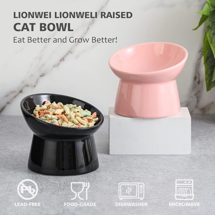 Котло propositions: Keramічний годівниця для котів з підняттям - запобігання блювоті, 15° нахил, 280 мл, білий