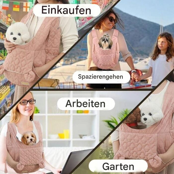 Рюкзак-переноска для собак та котів Ahuuen - Дихаючий, м'який, для маленьких собак, кошенят, цуценят. Підходить для прогулянок, подорожей, кемпінгу, велопоїздок (Рожевий)