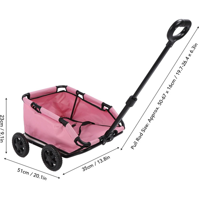Складана візок для собак 4-Rad, Переносний дитячий візочок для домашніх тварин, візок для котів та собак, 51 x 35 x 23 см, підходить для собак, котів та інших дрібних тварин