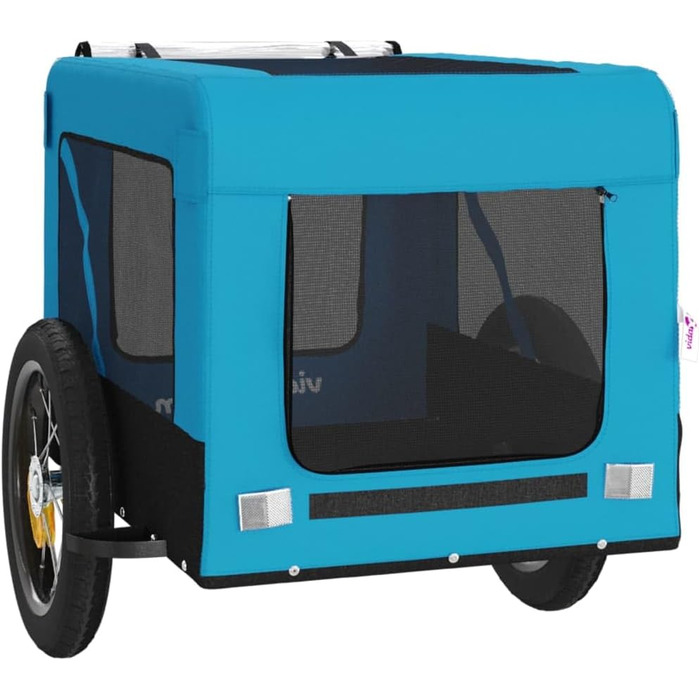 Причіп для велосипеда для собак, котів, блакитний та чорний, Oxford-Gewebe та залізо