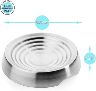 Миска для котів CatGuru: широка, антиковзаюча, для щадного догляду за вусами, з нержавіючої сталі