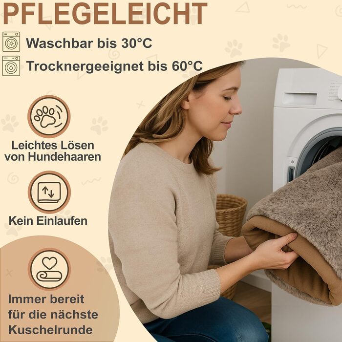 Тепла та м'яка підстилка для собак середніх та маленьких порід - коричнева, антиковзаюча, легко миється, для захисту дивану та авто