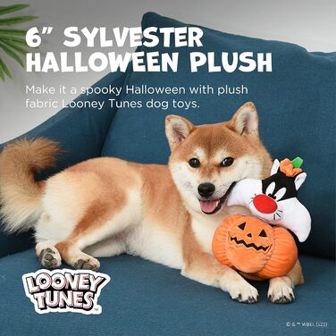 Іграшки для собак LOONEY TUNES, набір з 12 шт., плюшеві, з пищалкою, у вигляді персонажів: жук, кролик, пташка Твіті, тасманський диявол, 15,2 см