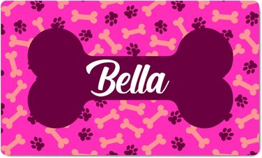 Персоналізована підкладка під миску з іменем Ferocity | Килимок для собак та котів | 45 x 75 см | Гумовий | З мотивом домашнього улюбленця