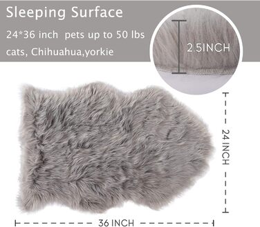Килимок для домашніх тварин Asrug: м'який, плюшевий, комфортний, 61 x 91 см, сірий