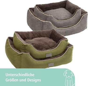 Ліжко для домашніх тварин Kerbl Samuel: м'яке ліжко для собак та котів, сірого кольору, 50x40x15 см, знімний двосторонній подушкою, бавовна, можна прати при 30°C