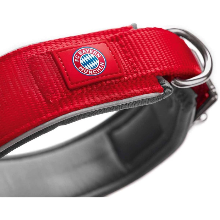 Нашийник для собак Hunter Neopren Reflect FC Bayern München, сірий (червоний, S-M (45))