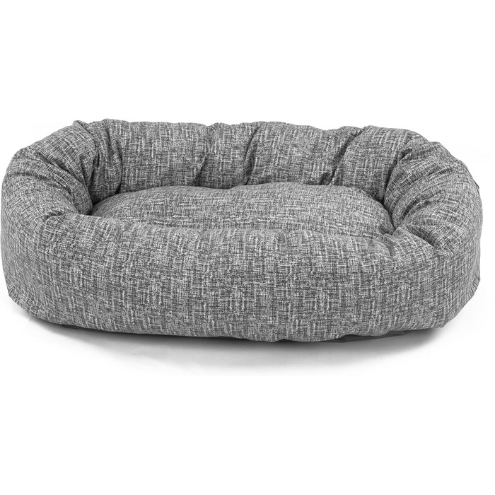 Кругле лежак для собак Majestic Pet Bagel 61 см – м'який, зручний, з підтримкою хребта, для відпочинку, з можливістю прання. Колір: Heathered Light Black