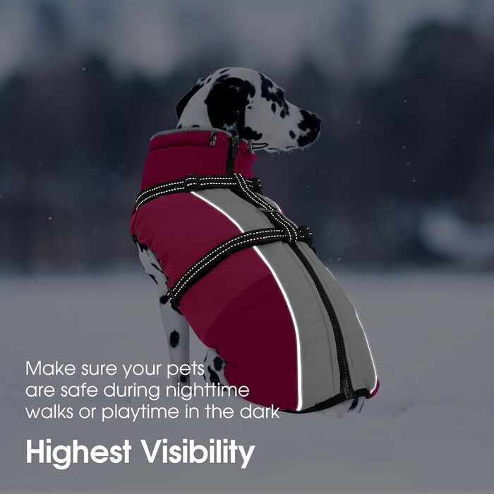 Теплий зимовий одяг для собак SUNFURA: водонепроникна куртка з інтегрованим шлейкою, фліс, для маленьких собак (Чихуахуа, Мальтезе), XS, рожевий