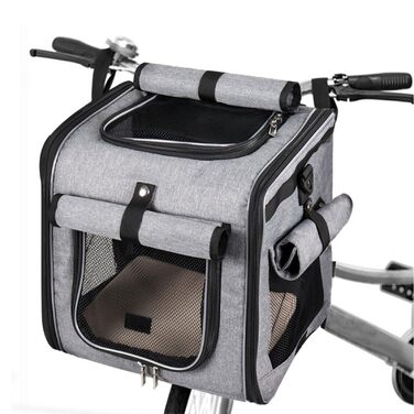 Корзина для собаки на велосипеді, переносник для тварин, велосипедна корзина, розширювана, дихаюча сітчаста сумка для прогулянок, подорожей, кемпінгу