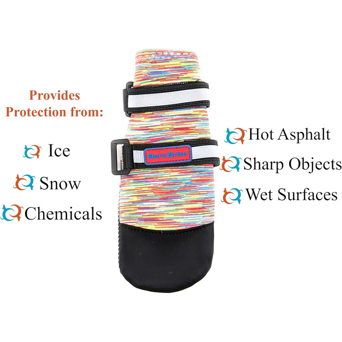 Чоботи для будь-якої погоди, Неопрен, захист лап, з відбиваючими ременями, 5 розмірів (багатобарвні, розмір M) Multicolor Medium