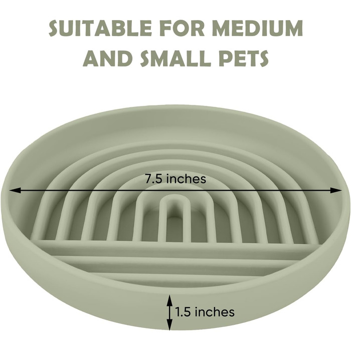 Силіконова миска для собак Slow Food, анти-нудотна миска, нековзна миска, силіконова миска для тварин (зелена)