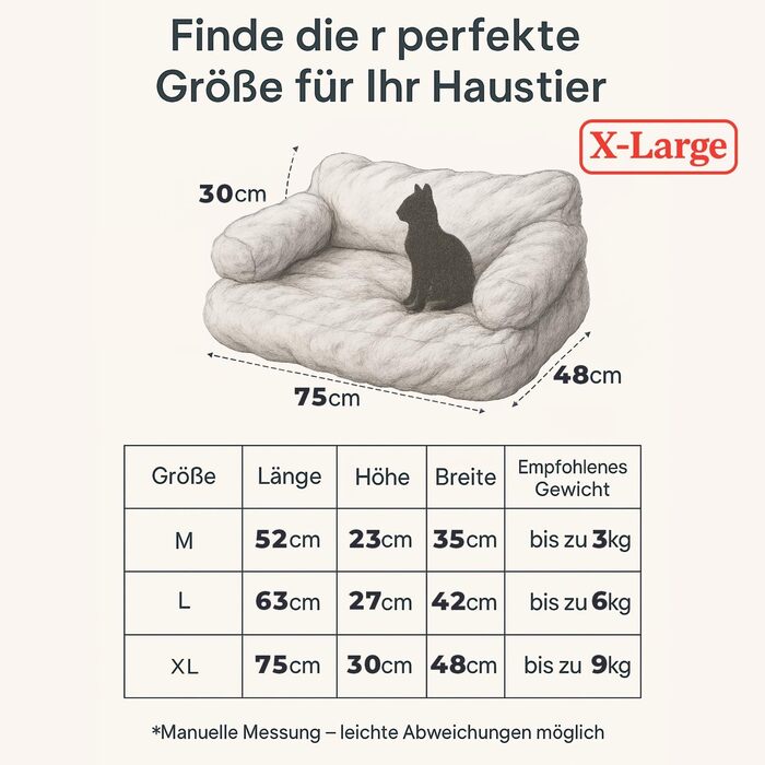 М'яке ліжко для котів та собак, пухнасте, миється, з антиковзною основою (Camel, XL)