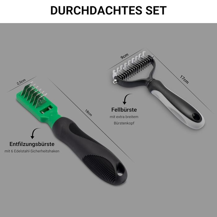 Набір з 2 гребінці для видалення шерсті та щітка для собак/кішок - Ідеально для догляду за шерстю та догляду за кігтями, аксесуари для котів та собак, підходить для довгої та короткої шерсті - не іграшка для котів