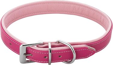 Шкіряне нашийник для собак Fun Line - великий, середній та маленький, з підкладкою, міцний (28-36 см, блакитно-коричневий)