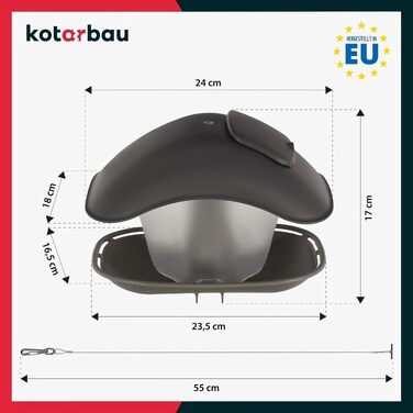 Годівниця для птахів KOTARBAU з пластику, підвісна годівниця для диких птахів, чорна, прямокутна (28 x 17,5 см), погодостійка