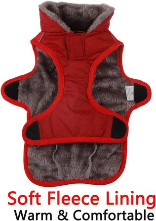 Водонепроникна тепла куртка для собак середнього розміру, бавовняна, для холодних зим, червона (M)