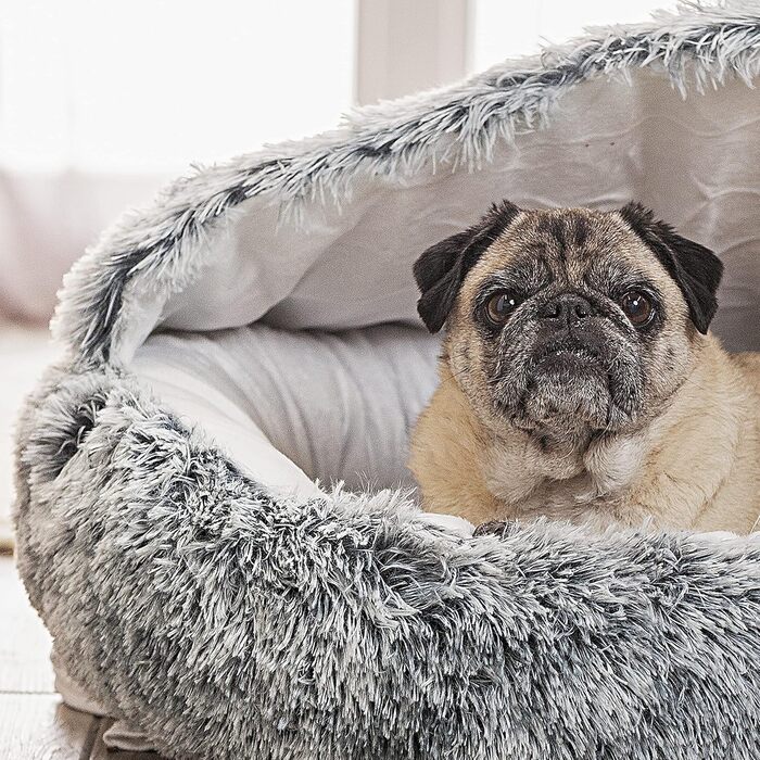 Кігтеточка-лежанка для котів та собак Weltbild - затишна печерка Ø 60 см з плюшу, як лежанка для котів або собак, печерка, що можна прати