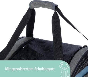 Автокрісло для тварин Kerbl Vacation, сірий/блакитний, 44x35x30 см