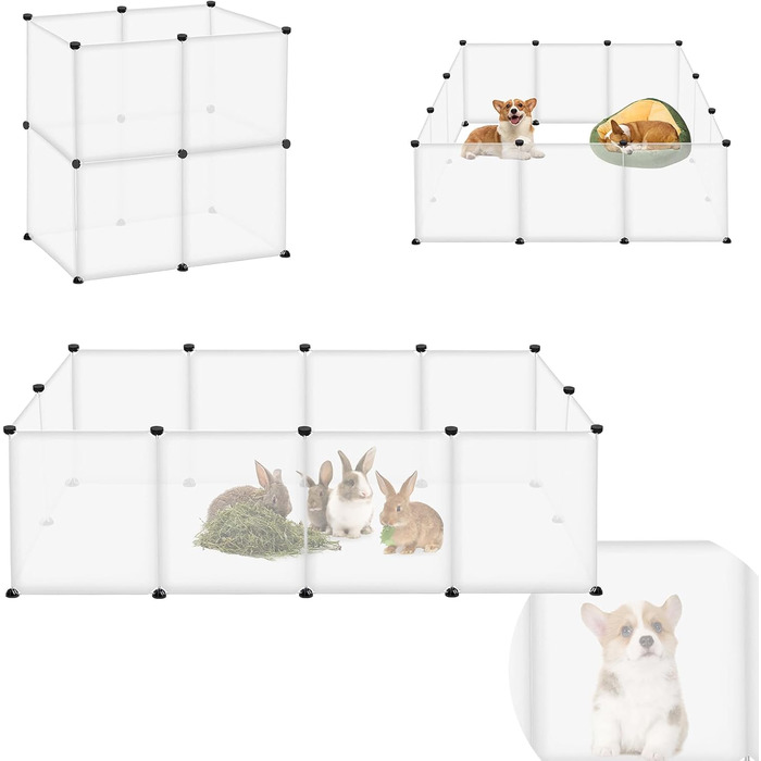 Клітка-вольєр для кроликів та морських свинок ORHEYA, 145x75x48 см, з дверцятами, DIY, пластик