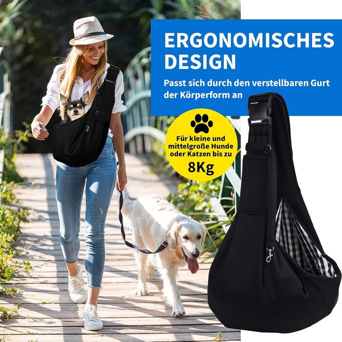 Сумка-переноска для собак та котів, чорна, до 8 кг