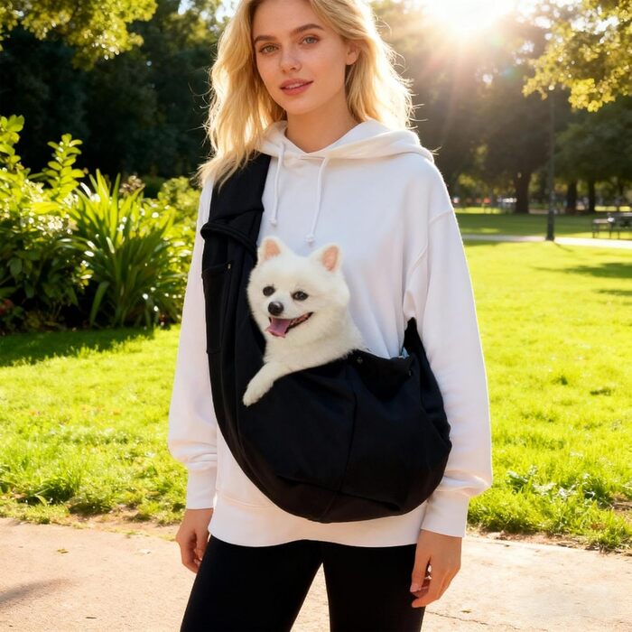 Сумка-слінг для собак та котів, чорна | Зручна переноска для тварин, для прогулянок та подорожей