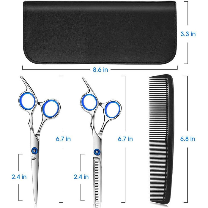 Набір перукарських ножиць Haarschere Set 6.0 дюймів: ножиці для стрижки, ножиці для проріджування, прямі ножиці, набір інструментів для волосся