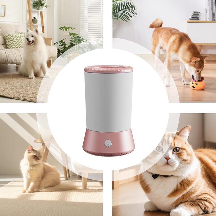 Автоматична машина для миття лап собак - портативна мийка для лап, біло-блакитна (рожево-біла)