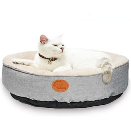 Котяче ліжко HACHIKITTY пончик, кругле, м'яке, для дому, середнє, машинне прання, 45 см