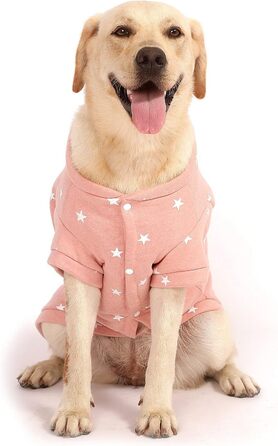 Теплий зимовий пуловер з зірочками для собак середніх та великих порід, м'який фліс, круглий вигин, рожевий колір, розмір 6XL