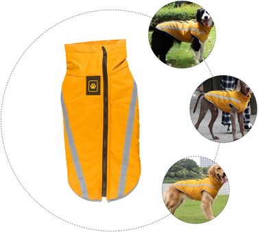 Легкий та міцний теплий зимовий накид для собак BESTonZON з світловідбиваючими смугами. Підходить для великих собак, захищає від негоди. Ідеальний для прогулянок.