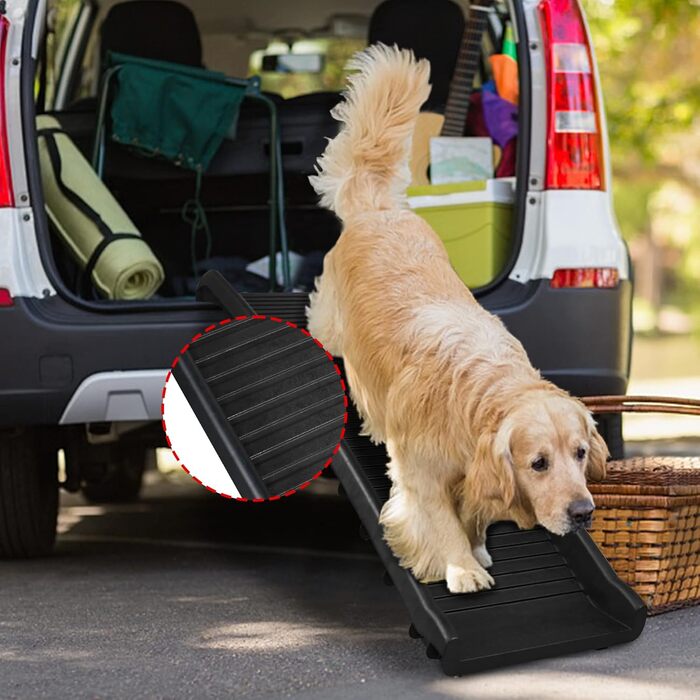 Складна рампа для собак до автомобіля та ліжка – 156x40 см, пластикова, антиковзка, до 90 кг