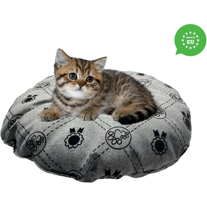 М'який лежак для собак та котів, круглий, діаметр 60 см, коричневий колір. Лежанка для собак, котячий лежак, килимок для котів, матрац для собак або котів. Можливість прання. Ідеально підходить для переносних кліток або лежанок для тварин. Діаметр 60 см (