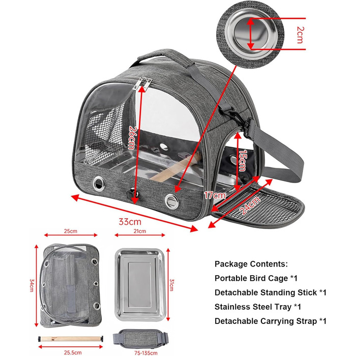 Переносна клітка для птахів Glenmi Royal Blue зі стійкою та легкою для чищення підставкою