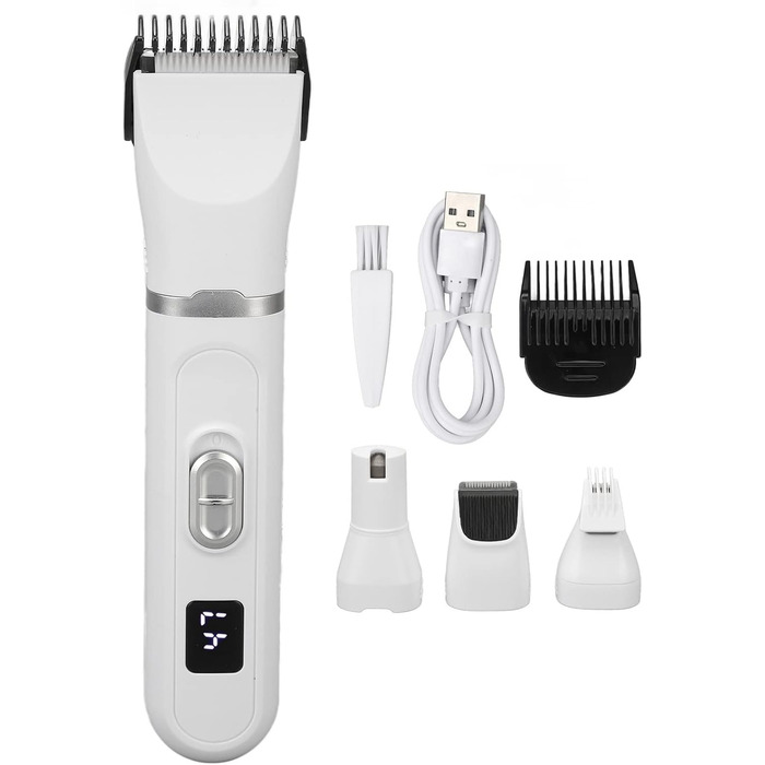 Машинка для стрижки собак Asixxsix з 4 лезами, тиха, безпечна, багатофункціональна, набір для грумінгу, бездротова