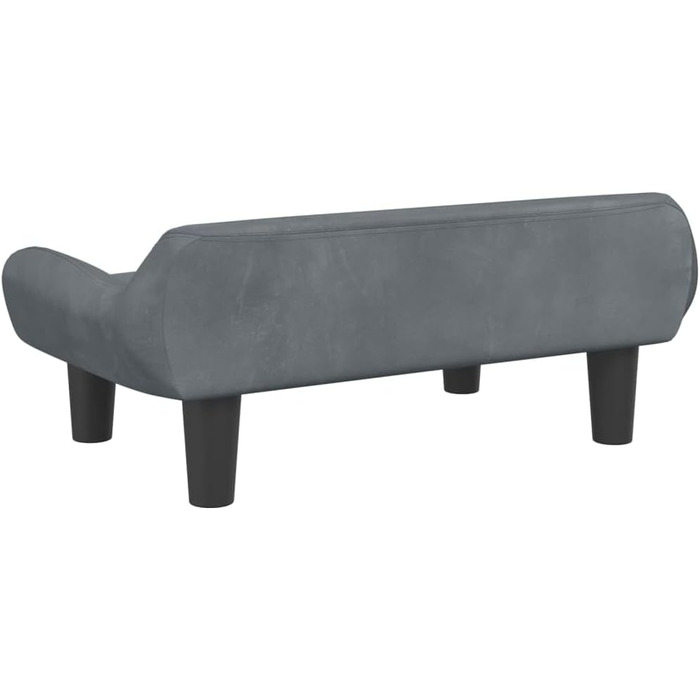 М'яке ліжко для собак та котів з велюру, 70x40x24 см, темно-сірий колір