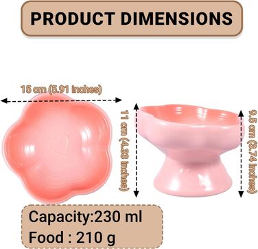 Антишвидкісний набір для собак, миска для їжі для котів та маленьких собак, керамічна миска (Morgenblüte) (Sanfte Liebe)