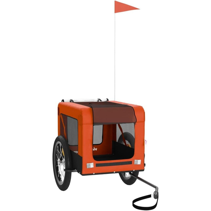 Причіп для велосипеда для собак Оранжево-чорний, Oxford-тканина та залізо, LH41939