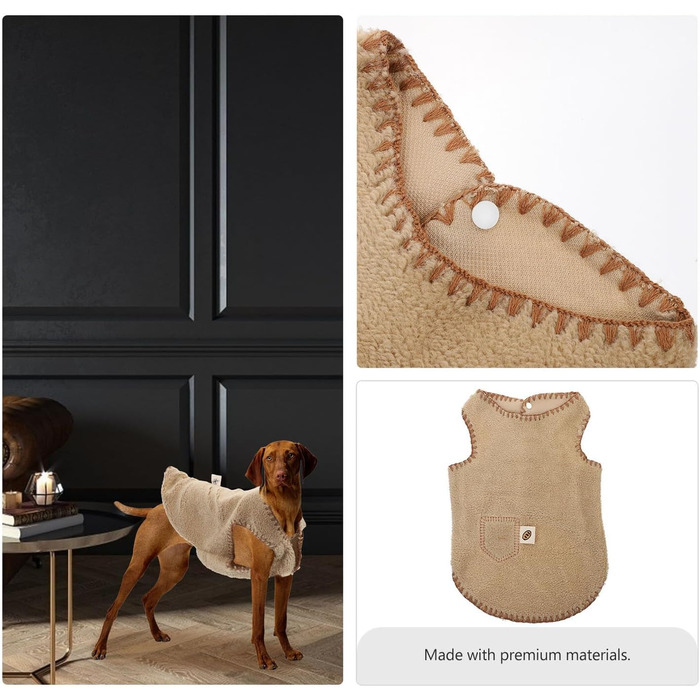 Зручна собача жилетка для маленьких та середніх собак. Тепла жилетка для домашніх тварин з бавовняної суміші, однотонна, з простим дизайном. Зимовий одяг та фотореквізит.