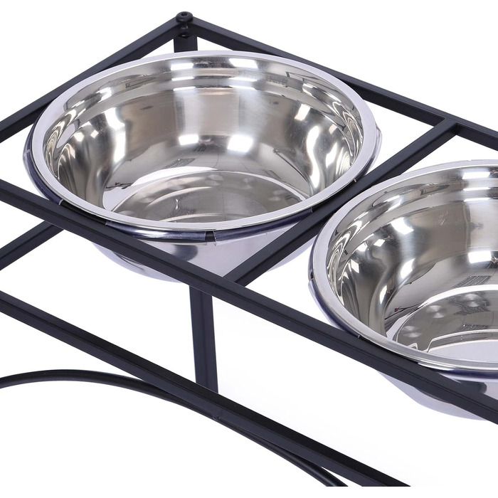 Підставка для мисок для собак TEKEPL - 2 миски з нержавіючої сталі, стійка, антиковзаюча, для води та корму (M)