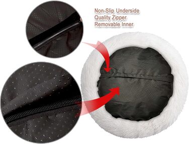 Кругле ліжко-лежанка для собак та котів, 80 см, білий колір. Знімне, washable.