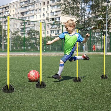 Набір пружинних штанги AufuN Agility для тренувань координації, стрибків та швидкості. Ідеально для спортивних клубів та шкіл. Жовтий колір.