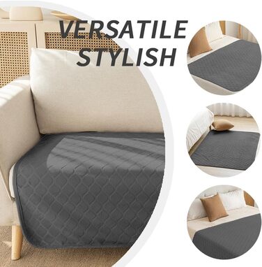 Водонепроникний килимок для собак 80x100 см, Outdoor, миється, для великих собак, м'який, двосторонній, захист дивану, сірий+бежевий, темно-сірий + бежевий