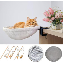Кішка гамак-ліжко, кошик для сну, м'яке ліжко для котів та цуценят ZTIKSNYU, 45x45 см, з ковдрою та іграшками, до 22 кг